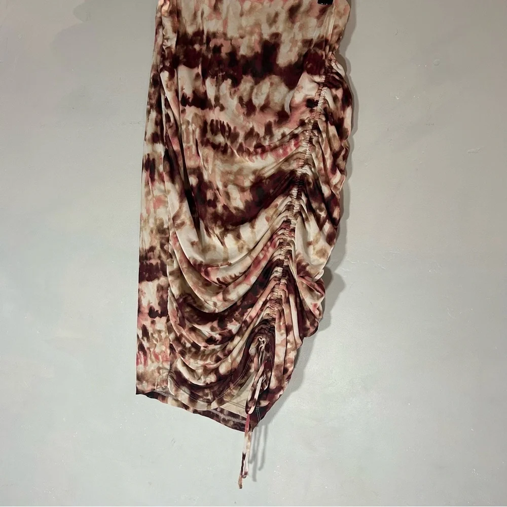 Calvin Klein Midi Skirt Side Gather Drawstring Cinch